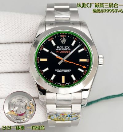 Rolex Milgauss 116400 Hands 904L Steel 40mm 3131 Movement Watch